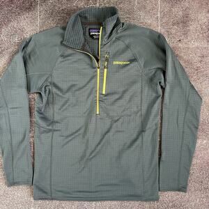 Men's Patagonia R1 1/2 Zip Up Nouveau Green Pullover Waffle Fleece Jacket Sz M
